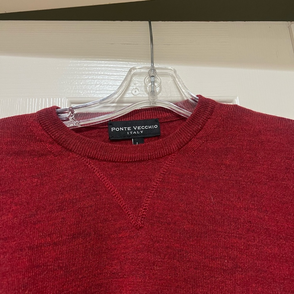 Ponte Vecchio Red 100% Men’s Merino Wool Sweater.‎ Large - Picture 3 of 10